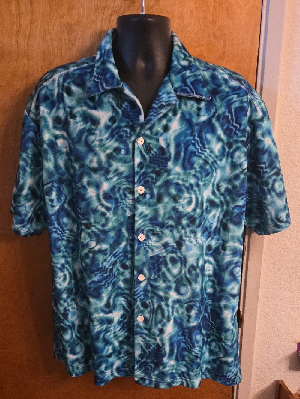 VTG Fleece Third Rail Hawaiin Button Up Shirt Size XL‎